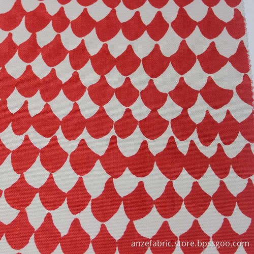 Custom Printed Red 100 Cotton Canvas Fabric for Curtain